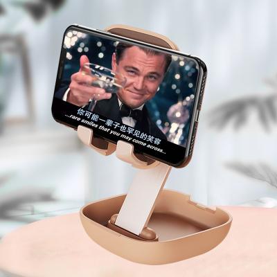 China Universal Mobile Phone Holder Support Mobile Phone Stand Mini Size Metal Arm Stand Flexible Foldable Phone Holder for sale