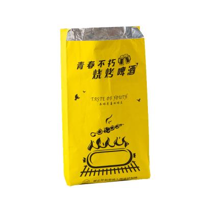 China Handmade Wholesale custom printed logo disposable oil proof wax french fries chicken chops paper bag for sale