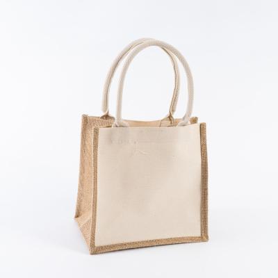 China Eco-friendly Custom Logo Eco-Friendly Reusable Burlap Grocery Bag For Women Shopping Gifts Tote Bag Jute Sacking Bag for sale