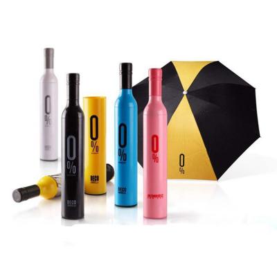 China New Casual Design Personalized Customized Gift Advertising Wine Bottle Umbrella for sale