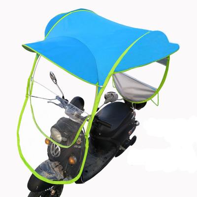 China Rainpproof/sunproof/ Motorcycle Mobility Raincoat Poncho Blue Electric Vehicle Polyester Sun Shade Rain Cover Motor Motorcycle Scooter Windproof Umbrella for sale