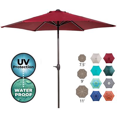 China Market Modern Outdoor 9ft Table Push Button Tilt and Crank Sunshade 160g Polyester Sun Canopy Patio Umbrellas for Garden Beach Pool for sale