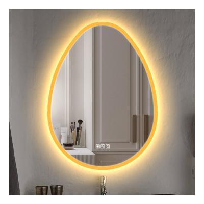 China Hotel Smart Illuminated Touch Screen Frameless Dimmer Lights Contemporary Style Bathroom Led Mirror for sale