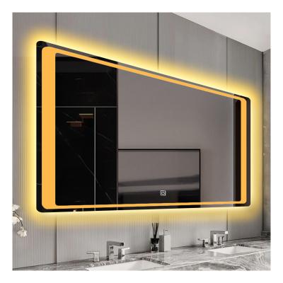 China Hotel Illuminated Smart Mirror Lighted Mirror Led Square Bathroom Mirrors for sale