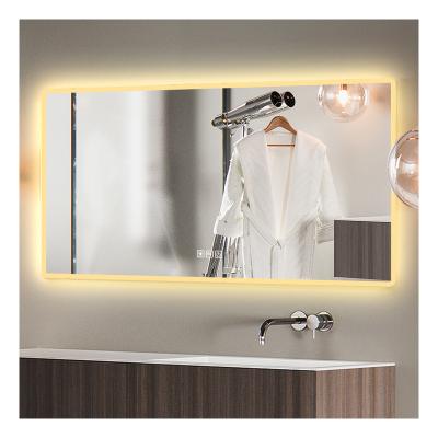 China Bright Hot Selling Square Design LED Lighted Fog Light Backlit Bathroom Mirror for sale