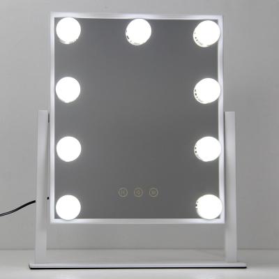 China Creative Minimalist Dressing Table Mirror LED Makeup Mirror With 360 Rotation Ball for sale