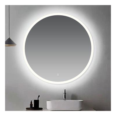 China Hand Wall Mounted Round Bathroom Wash Light Fog Light Mirror With Led Lighted for sale