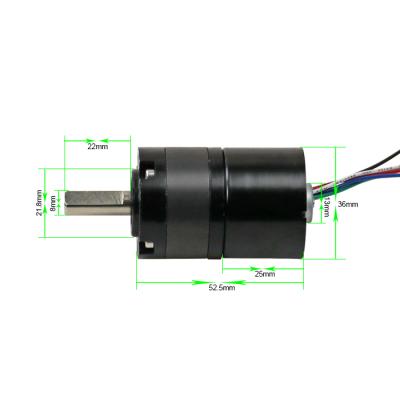 China Totally Enclosed 2021 12v 24v High Speed ​​Generator Brushless DC Geared Motor 3660 3650 With Gearbox for sale