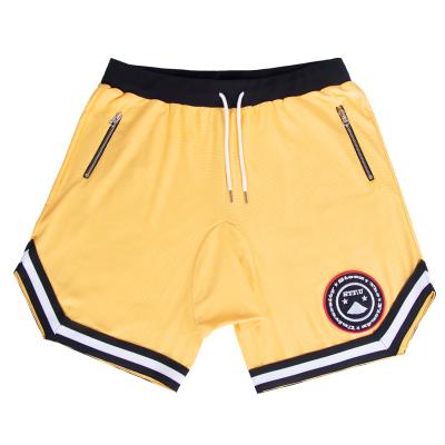 China Wholesale Custom Anti-Wrinkle Logo Mens Sporty Shorts Polyester Zipper Shorts Customized for sale