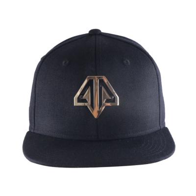 China METAL JOINT Logo Embroidered Hip Hop 6 Panel Customized Trucker Hat Bill Snapback Hats Flat Snapback Cap for sale