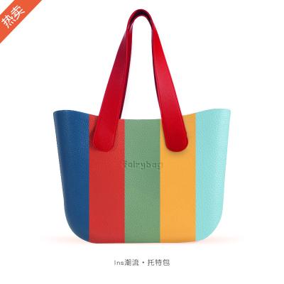 China 2021 Trend candy color large capacity PVC Tote Women portable fashion shoulder bag beach Normcore Minimalist Institute of Statistics New Fairybag for sale