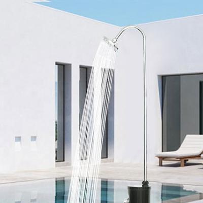 China Remark 20L solar heated curved pool outdoor solar shower with spray&footwash for sale