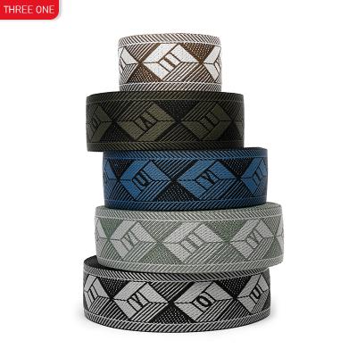 China 5.0cm imitation nylon polyester woven belt jacquard webbing knitted nylon webbing jacquard webbing for handbag strap for sale