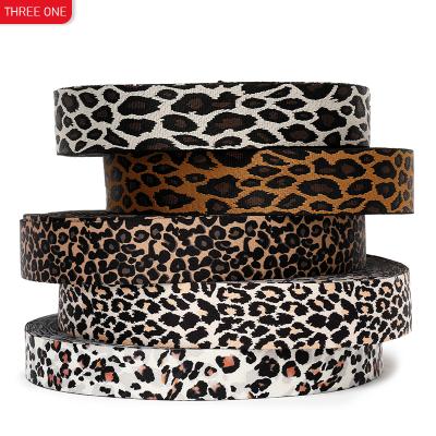 China Factory For 38mm50mm Leopard Pattern Jacquard Belt Gaiters Trim Waist Shoes Ribbon Hat Along Decorative Clothing Accessories Cash34 for sale