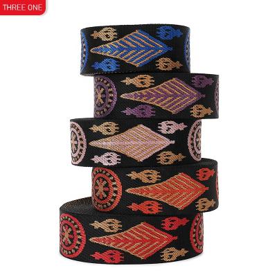 China Imitation nylon new stain 50mm nylon jacquard ribbon is suitable for luggage shoulder belt clothing decoration imitation nylon ribbon for sale