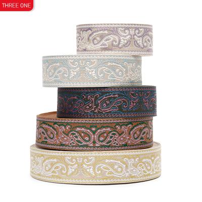 China Viable 38mm 50mm Polyester Jacquard Ribbon Guitar Ties Viable Clothing Shoes And Hats Ribbon Ethnic Wind Ribbon for sale