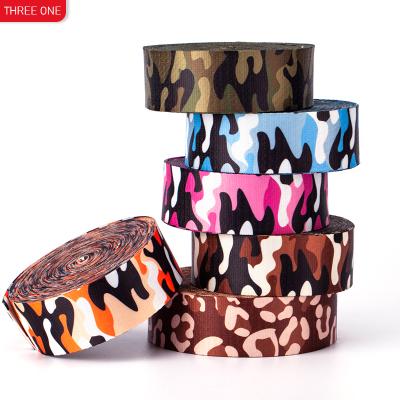 China High tenacity factory for 38mm50 printed leopard spotted polyester ribbon sash shoulder belt clothing camouflage patch for sale