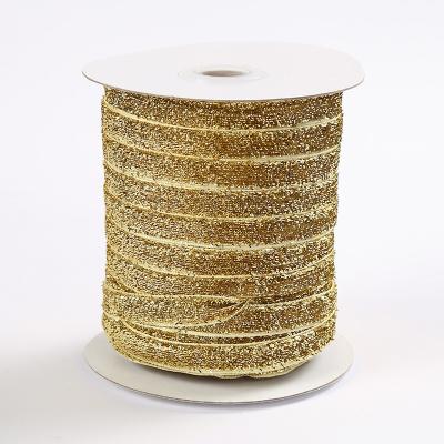 China Multi-specification Hot Gold Onions Recyled Color 1.5cm Luminous Ribbon Accessories and Silver Velvet Ribbon Bow Ribbon 1.5cm for sale