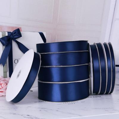 China Other China Wholesale Navy Blue100% Polyester Sash Packaging Weeding Decorative Polyester Ribbon for sale