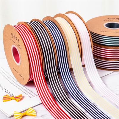 China Vertical Recyled Navy Wind Ribbon Threaded Flower Wrapping Ribbon Florist Silk Colored Material for sale