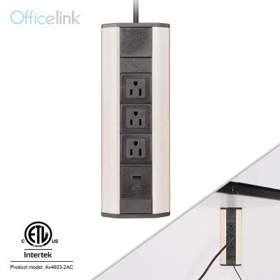 China Residential / General Purpose US Plug With Type C Charger And Aluminum Frame for sale