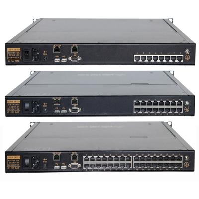 China Optional Cheap Industrial IP Network Switch 17inch 16port CAT5 IP KVM Switch For KVM Drawer Server for sale