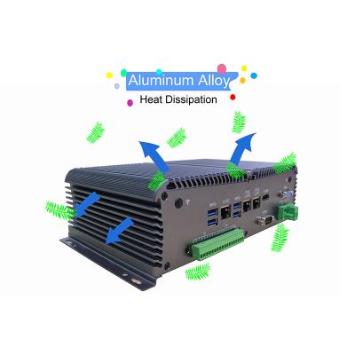 China industrial al-alloy all fanless computing pc in one box i3/i5/i7 mini core industrial cheap pc embedded hardware control Te koop