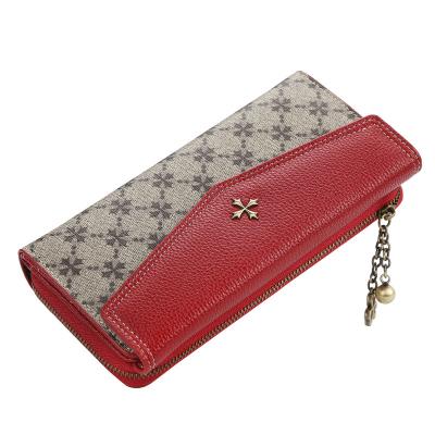 China New Fashion Phone Bag Women Wallet Lady Zipper Leather Long Casual Purse Waterproof With Chains for sale