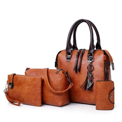 China Wholesale Fashion Handbags Shoulder Designer Luxury PU Leather Purses Tote Bags Women Ladies Handbags Set for sale