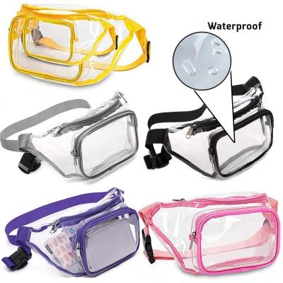 China Water Proof Custom Printed Transparent Clear PVC Waterproof Fanny Pack Waist Bag for sale