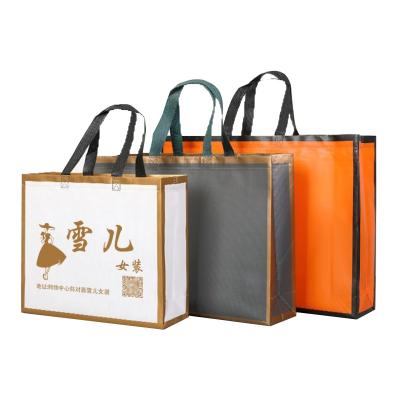 China Recyclable Foldable Reusable Nonwoven Shopping Bags With Bottom Fashion Tote Bags Reinforced Handle Custom Made for sale