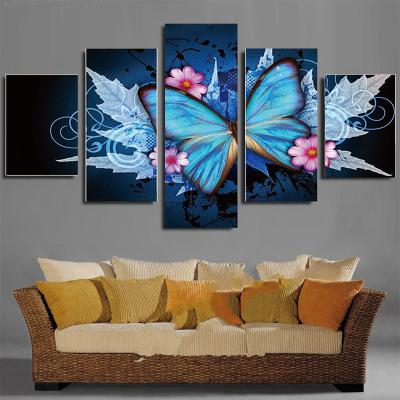 China Abstract 5 Pieces Diamond Full Cross Stitch Diamond Painting DIY 5d Canvas Painting Butterfly for sale