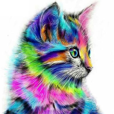 China Modern Multicolor Cat Wall Art 5D DIY Diamond Painting Animal Cat for sale