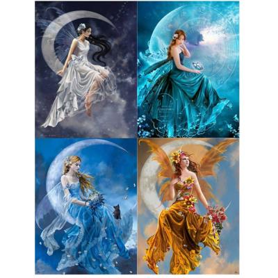 China Modern Fairy 3D Portrait Painting Decorate Cross Stitch Art Diamond Kit for sale