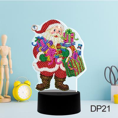 China Home Decoraion 7 Colors Available Table Lamp Diamond Painting Led Lamp Christmas Decoration for sale