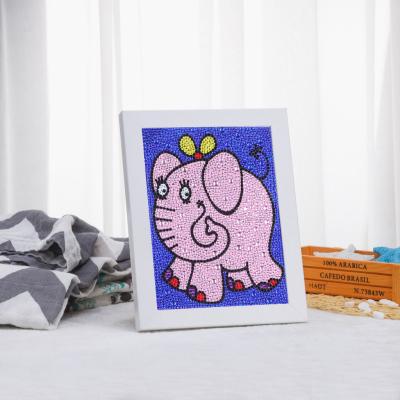 China Full 5D Cartoon Elephant Canvas Painting DIY Diamond Painting Numbering Kit Set For Kids for sale