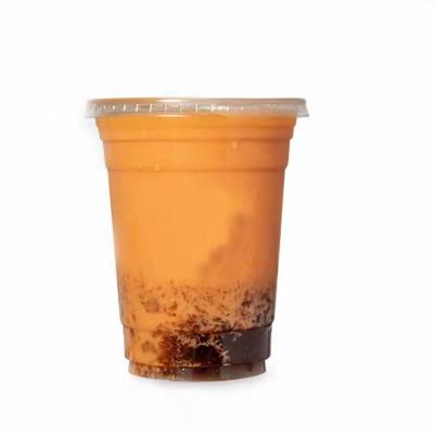 China 90mm Dia Clear Milk Tea Plastic Koppen met Niet-toxische Deksels 20oz 16oz 15oz Te koop