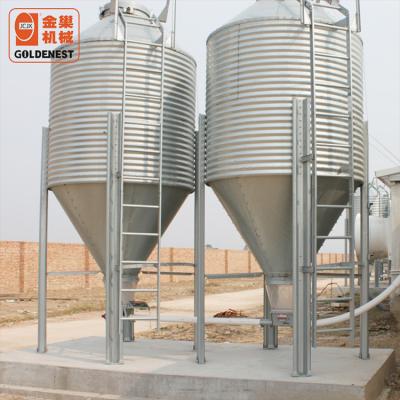 China Farms Fiberglass Feed Silo Poultry House Galvanized Steel Chicken Feed Storage for sale