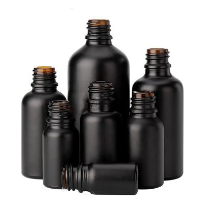 China 5ml 10ml 15ml 20ml 30ml 50ml 100ml black glass dropper bottle for essential oil sub bottling for sale