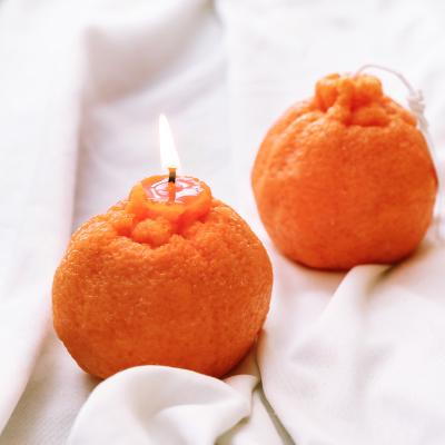 China Cute Insti Decoration Living Room Cheese Flavor Lemon Aroma Candle Scented Cute Ugly Orange Gift Home Decoration for sale