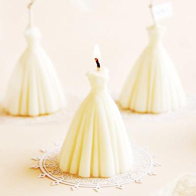 China Girl Heart Aroma Candle Wedding Dress Style Scented Hot Selling Romantic Natural Soy Wax Fragrance Photo Props for sale