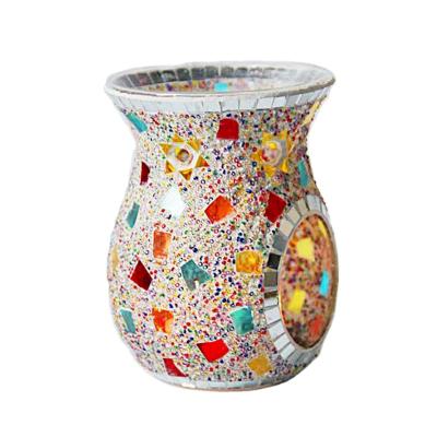 China Colorful Home Essential Oil Burner Mosaic Fragrance Essentail Oil Wax Melt Burner For Home Decor for sale