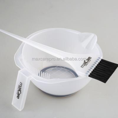 China Wholesale Maxcare Barber Salon Hair Dye Mixing Baking Bamboo White Color Brush and Bowl Set Color Diy Mixing Bowls for sale