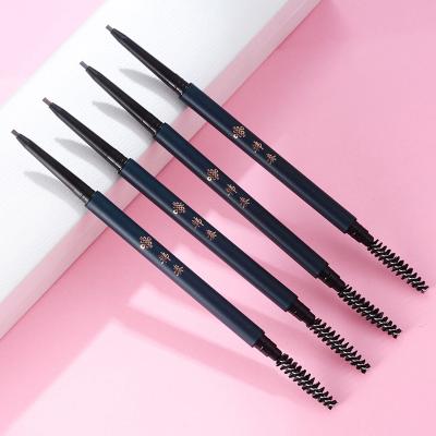 China Waterproof And Sweat Proof Custom Gray Black Brown Eyebrow Pencil With Brush for sale