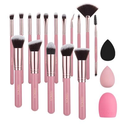 China Angular Blush Custom Logo Professional Cosmetics 16 Pcs Beauty Makeup Brushes Brush Make Up Set for sale