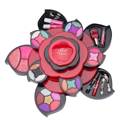 China Easy Colorful Petals Eyeshadow Lip Gloss Long Lasting Cosmetics Make Up Set for sale