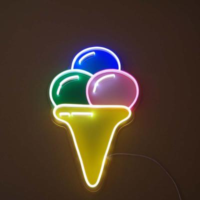 China Stores ice cream form blank neon sign with acrylic back board sign for sale