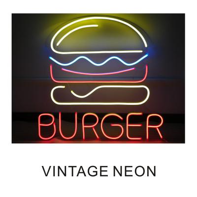 China Beautiful bus stations burger logo neon signage for sale