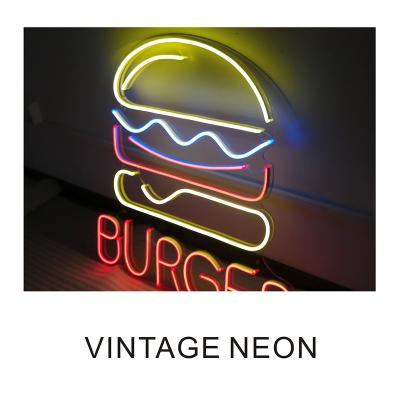 China Buildings Burger Logo Neon Signage For Business Led Light for sale