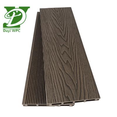 China Waterproof Wholesale recycle material popular durable double size embossing outdoor floor composite decking for sale